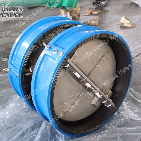 Valvole di ritegno a farfalla tipo wafer a doppia porta a doppia piastra con rivestimento in gomma EPDM ISO5752 completo rivestito in gomma EPDM dalla valvola Tianjin Worlds Cina
